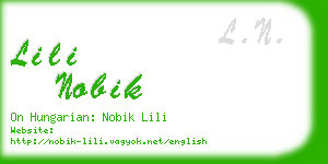 lili nobik business card